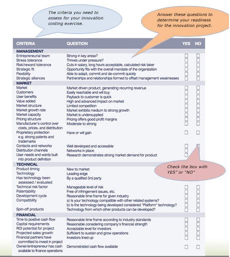 Innovation Costing - Capacity Review